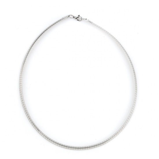 Picture of 304 Stainless Steel Collar Neck Ring Necklace Silver Tone 45.3cm(17 7/8") long, 1 Piece