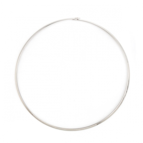 Immagine di 304 Acciaio Inossidabile Collana Girocollo Tono Argento 44.8cm Lunghezza, 1 Pz