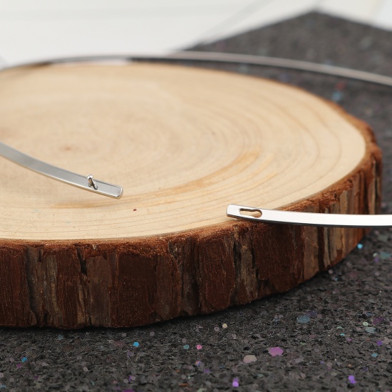 Immagine di 304 Acciaio Inossidabile Collana Girocollo Tono Argento 44.8cm Lunghezza, 1 Pz