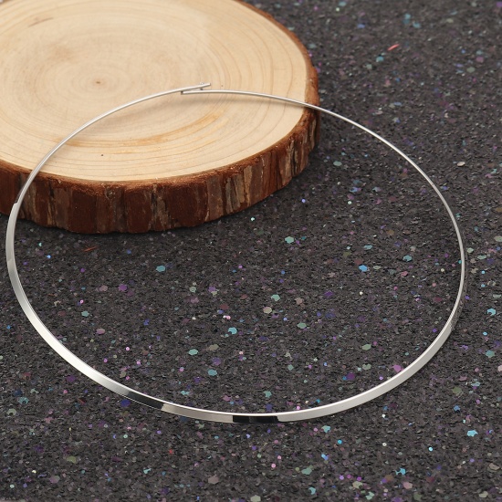 Immagine di 304 Acciaio Inossidabile Collana Girocollo Tono Argento 44.8cm Lunghezza, 1 Pz