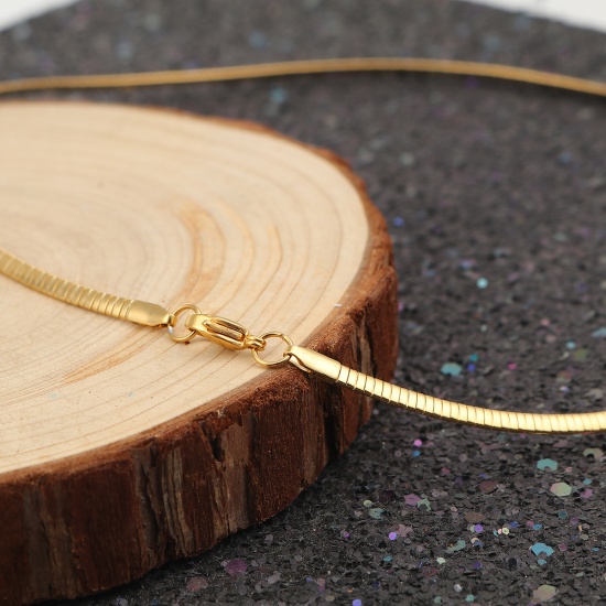 Immagine di 1 Pz Placcatura Sottovuoto 304 Acciaio Inossidabile Collana Girocollo Oro Placcato 45.5cm Lunghezza