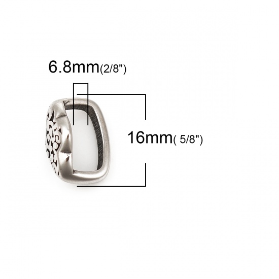 Immagine di 316 Acciaio inossidabile Colata Perline Nuvole Argento Antico Intagliato 16mm x 10mm, Buco: Circa 12.1mm x 6.8mm, 1 Pz