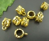Picture of 50PCs Gold Tone Antique Gold Charms Bail Beads 6x12mm Big Hole