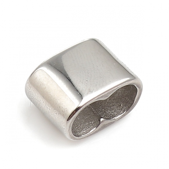 Bild von 316 Edelstahl Guss Perlen Zylinder Silberfarbe 13mm x 9mm, Loch: ca. 5.1mm, 1 Stück