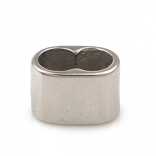 Bild von 316 Edelstahl Guss Perlen Zylinder Silberfarbe 13mm x 9mm, Loch: ca. 5.1mm, 1 Stück