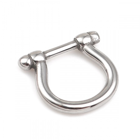316 Stainless Steel Casting Connectors Luck Horseshoe Silver Tone 19mm x 17mm, 1 Piece
