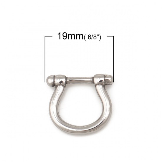 316ステンレス鋼 鋳造 コネクター 馬蹄 シルバートーン 19mm x 17mm、 1 の画像