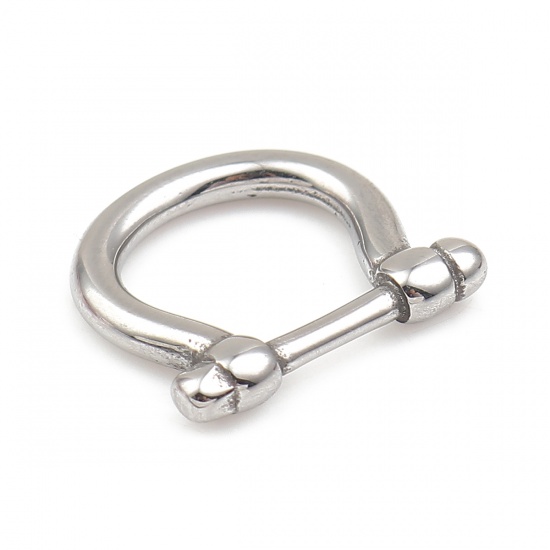 316ステンレス鋼 鋳造 コネクター 馬蹄 シルバートーン 19mm x 17mm、 1 の画像