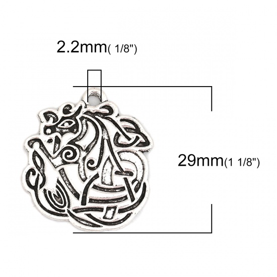 Picture of Zinc Based Alloy Celtic Knot Charms Antique Silver 29mm(1 1/8") x 26mm(1"), 10 PCs