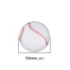 Image de Cabochon Dôme en Verre Rond Dos Plat Blanc Baseball 10mm Dia, 40 Pcs