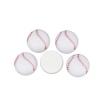 ガラス ドームシール カボション 円形 フラット 白 野球 12mm直径、 40 個 の画像