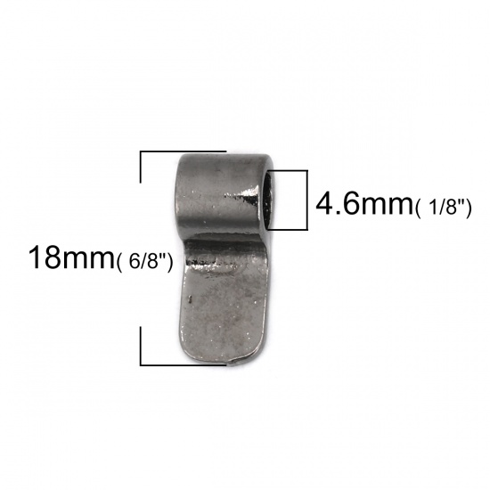 Bild von Zinklegierung Kleben Kaution Bail Anhänger Anhängerschlaufe Pfeife Silberfarbe 18mm x 7mm, 10 Stück