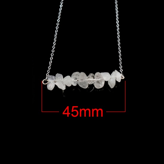 Picture of Crystal ( Natural ) Necklace White 45cm(17 6/8") long, 1 Piece