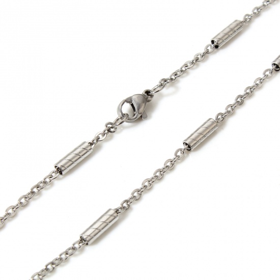 Picture of 304 Stainless Steel Link Chain Necklace Silver Tone 50.2cm(19 6/8") long, 1 Piece