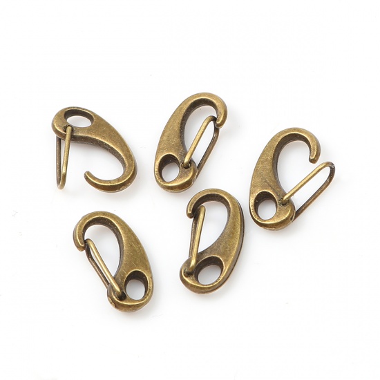 Picture of Zinc Based Alloy Lobster Clasp Findings Antique Bronze 16mm x 8mm, 20 PCs
