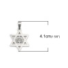 Picture of 316 Stainless Steel Pendants Star Of David Hexagram Silver Tone Tree 41mm x 26mm, 1 Piece