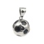 Imagen de 316 Acero Inoxidable Colgantes Fútbol Tono de Plata Negro Esmalte 30mm x 17mm, 1 Unidad