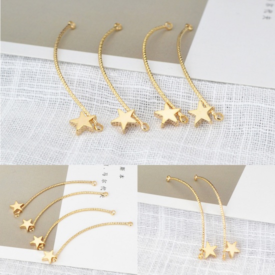 Picture of Brass Connectors Arc Gold Plated Star 52mm x 19mm, 2 PCs                                                                                                                                                                                                      