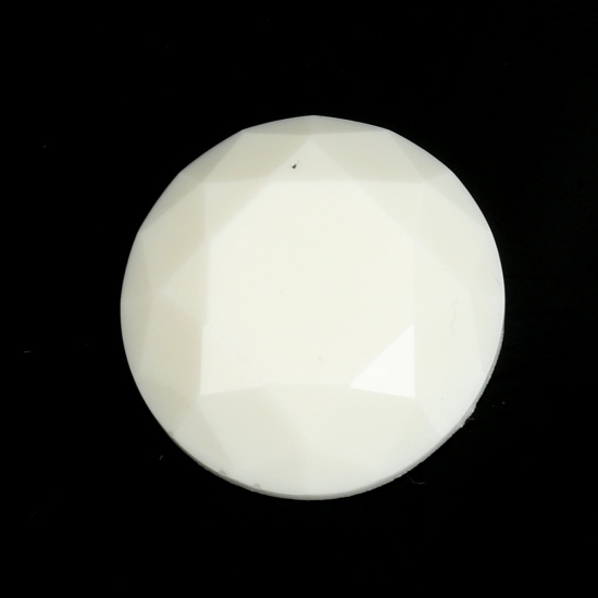 Immagine di Resina Dome Seals Cabochon Tondo Bianco Sezione 20mm Dia, 5 Pz