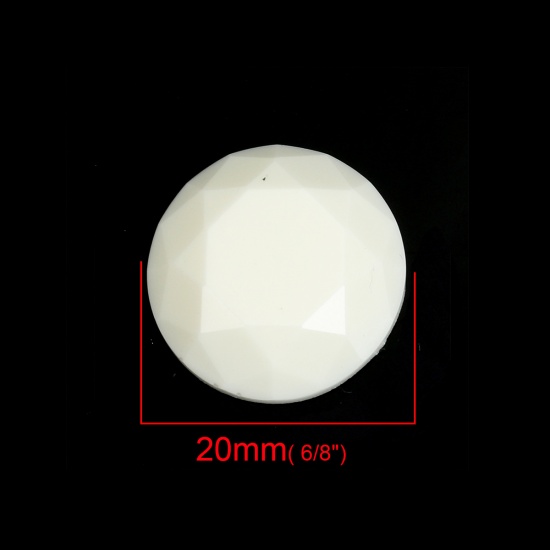 Immagine di Resina Dome Seals Cabochon Tondo Bianco Sezione 20mm Dia, 5 Pz