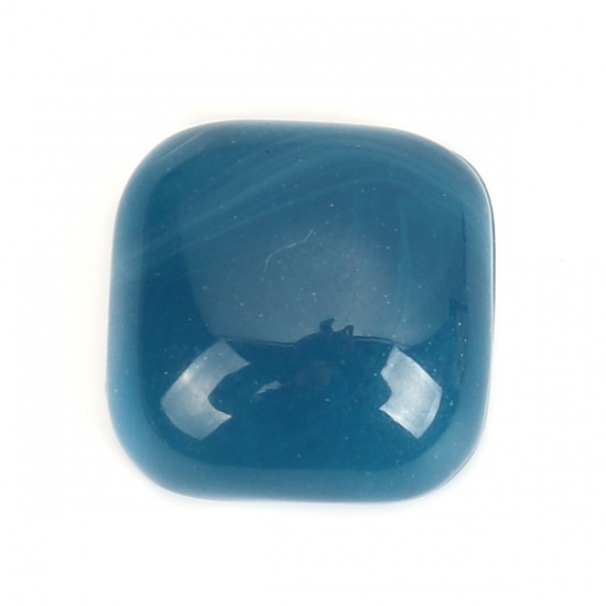 Image de Cabochon Dôme en Résine Carré Bleu 13mm x 13mm, 10 Pcs