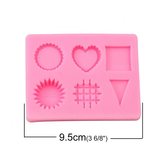 Immagine di Silicone Muffa della Resina per Gioielli Rendendo Rettangolo Rosa Misto 95mm x 72mm, 1 Pz