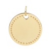 Picture of Stainless Steel Blank Stamping Tags Charms Round Disc Gold Plated Double-sided Polishing 24mm x 20mm, 2 PCs