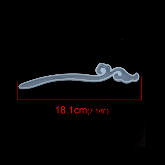 Immagine di Silicone Muffa della Resina per Gioielli Rendendo Fermacapelli Bianco 18.1cm x 2.8cm, 2 Pz