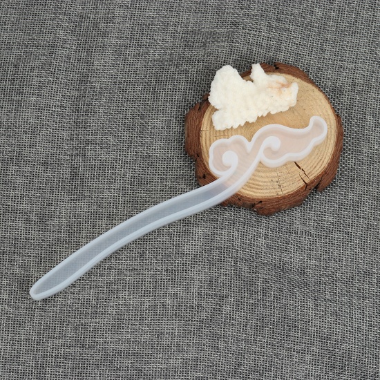 Immagine di Silicone Muffa della Resina per Gioielli Rendendo Fermacapelli Bianco 18.1cm x 2.8cm, 2 Pz