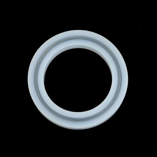 Immagine di Silicone Muffa della Resina per Gioielli Rendendo Bracciale Bianco 8.1cm Dia. 2 Pz