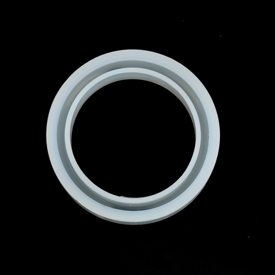 Immagine di Silicone Muffa della Resina per Gioielli Rendendo Bracciale Bianco 7.4cm Dia. 2 Pz