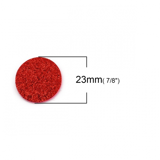 Immagine di Non Tessuti Feltro Olio Diffusore Pads Tondo Rosso Brillio 23mm Dia., 20 Pz
