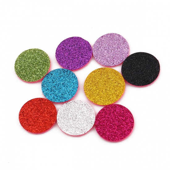 Picture of Nonwovens Felt Oil Diffuser Pads Round Red Glitter 23mm Dia., 20 PCs