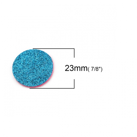 Picture of Nonwovens Felt Oil Diffuser Pads Round Blue Glitter 23mm Dia., 20 PCs