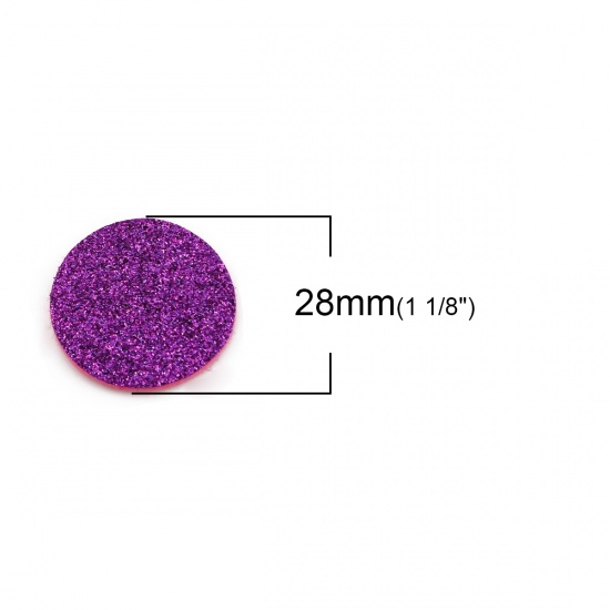 Immagine di Non Tessuti Feltro Olio Diffusore Pads Tondo Colore Viola Brillio 28mm Dia., 20 Pz