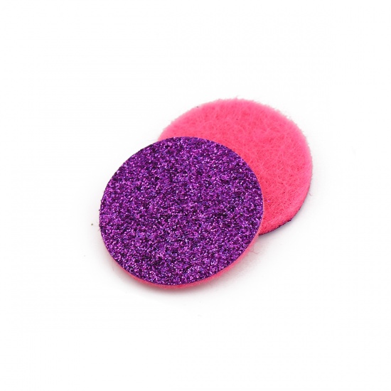 Immagine di Non Tessuti Feltro Olio Diffusore Pads Tondo Colore Viola Brillio 28mm Dia., 20 Pz