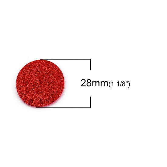 Immagine di Non Tessuti Feltro Olio Diffusore Pads Tondo Rosso Brillio 28mm Dia., 20 Pz