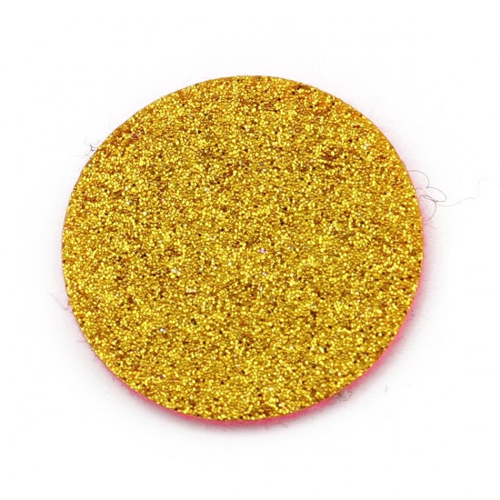 Picture of Nonwovens Felt Oil Diffuser Pads Round Golden Glitter 28mm Dia., 20 PCs