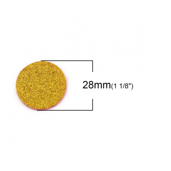Immagine di Non Tessuti Feltro Olio Diffusore Pads Tondo Oro Brillio 28mm Dia., 20 Pz