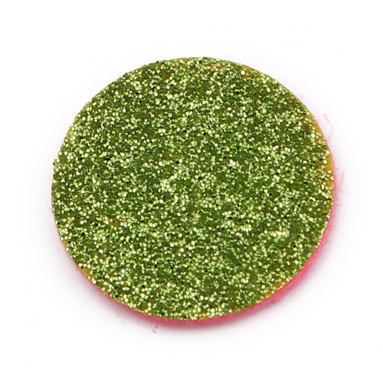 Picture of Nonwovens Felt Oil Diffuser Pads Round Green Glitter 28mm Dia., 20 PCs