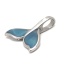 Picture of 304 Stainless Steel & Shell Casting Charms Fishtail Silver Tone Blue 24mm x 20mm, 1 Piece
