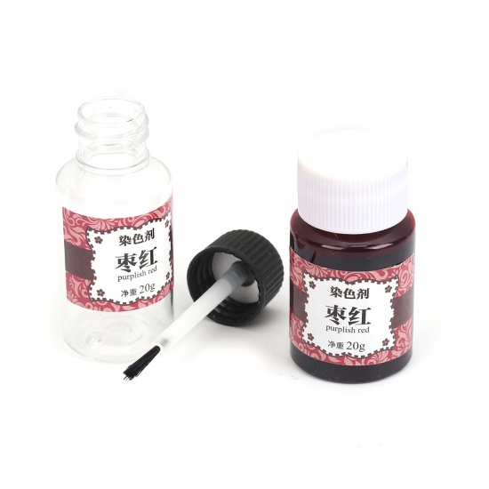 Picture of ( 20g ) Liquid Dye Resin Jewelry Craft Purplish Red 54mm x 30mm, 2 Sets