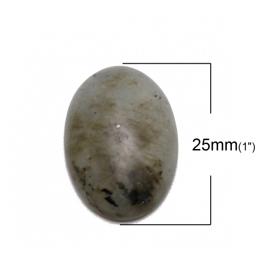 Изображение (Сорт A) Сияющий Камень ( Природный ) Газоплотный Кабошон Овальные Светло-серый 25мм x 18мм, 5 ШТ