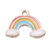 Picture of Zinc Based Alloy Charms Rainbow Gold Plated Multicolor Enamel 15mm x 12mm, 10 PCs