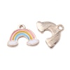 Picture of Zinc Based Alloy Charms Rainbow Gold Plated Multicolor Enamel 15mm x 12mm, 10 PCs
