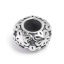 Immagine di 304 Acciaio Inossidabile Colata Perline Tondo Argento Antico Fiore 12mm x 7mm, Buco: Circa 5.3mm, 1 Pz