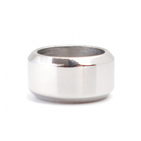 Immagine di 304 Acciaio Inossidabile Colata Perline Cilindrico Tono Argento 11mm x 6mm, Buco: Circa 8.7mm, 1 Pz