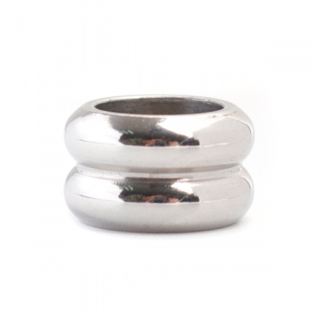 304 Acero Inoxidable Fundición Cuentas Ronda Tono de Plata 10mm x 6mm, Agujero: Aprox 6.5mm, 1 Unidad