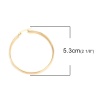 Immagine di 304 Acciaio Inossidabile orecchino cerchio Oro Placcato Tondo 5.3cm x 4.9cm, Posta / Filo Dimensione: (17 misura), 1 Paio