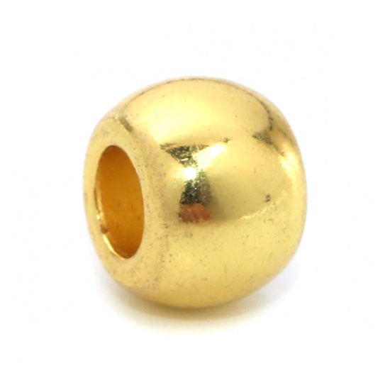 Picture of Zinc Based Alloy Spacer Beads Drum Gold Plated 10mm x 7mm, Hole: Approx 4.4mm, 30 PCs